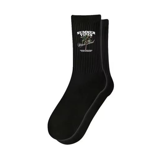 Black Summer Vibes Crew Socks
