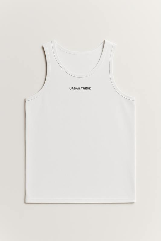 Embroidery Logo Tank Top - White