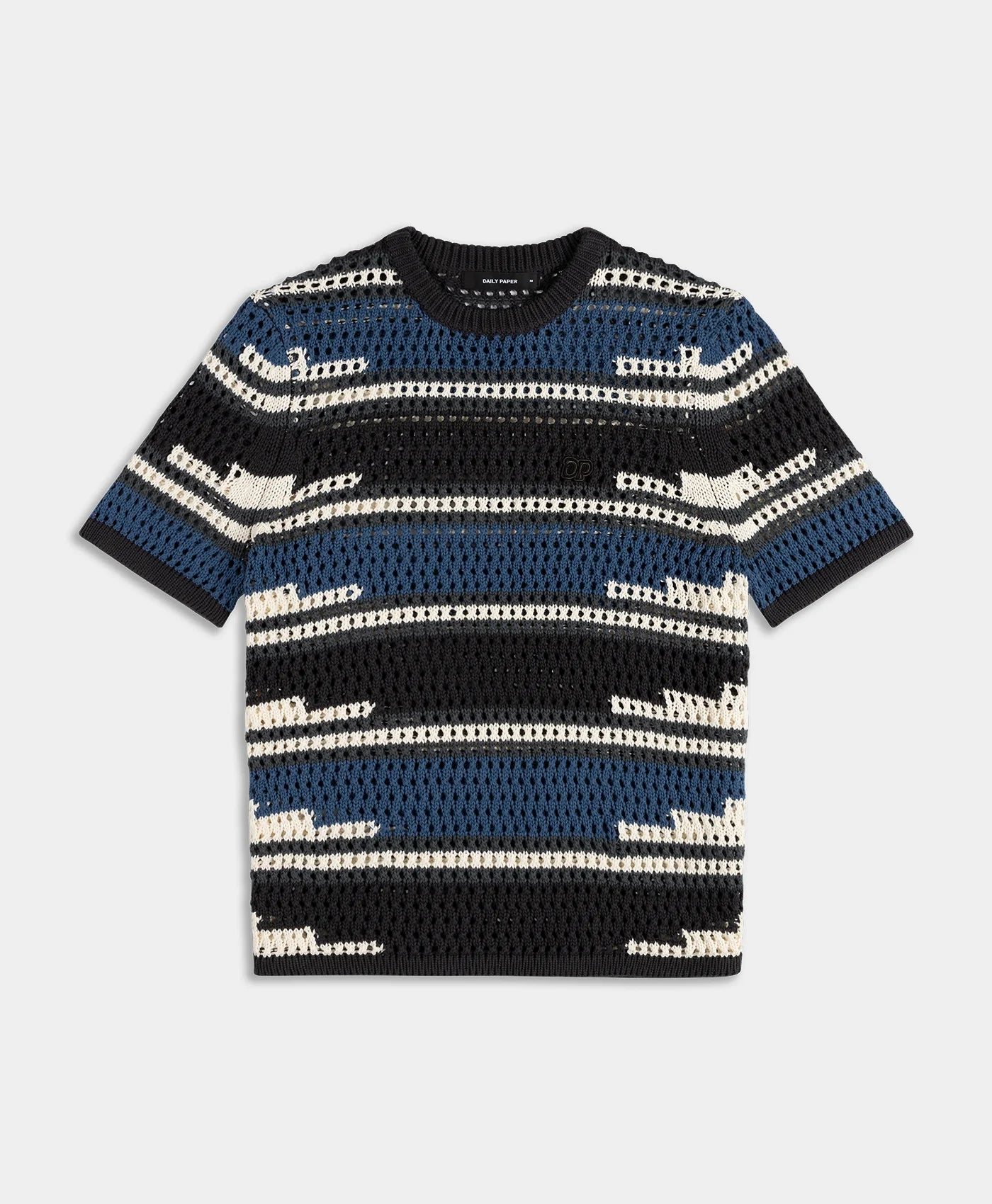 Woodland Grey Kente Stripe Knit Shirt