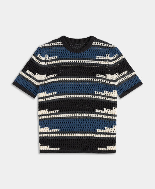 Woodland Grey Kente Stripe Knit Shirt