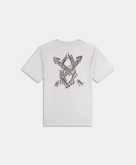 Micro Chip Grey Matchstick Shield T-Shirt