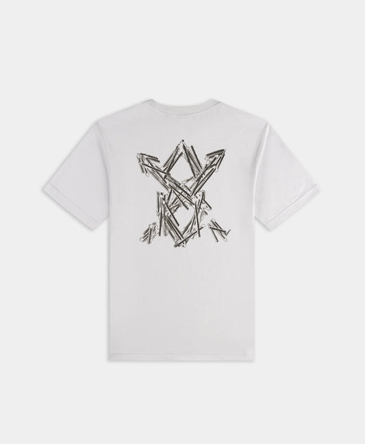 Micro Chip Grey Matchstick Shield T-Shirt