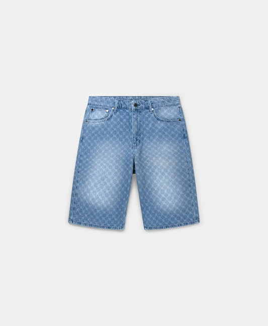 Blue Monogram Denim Shorts