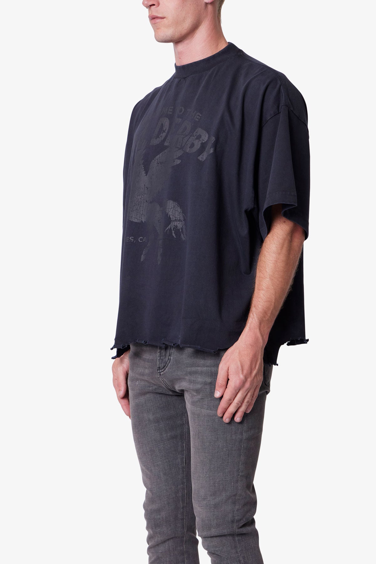MOTH EATEN CROPPED TEE