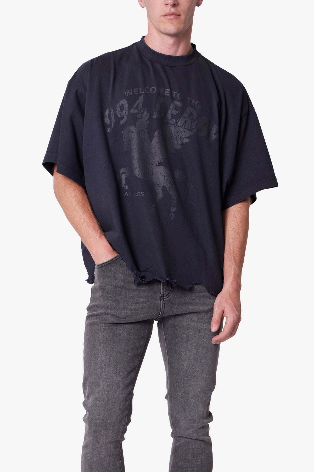 MOTH EATEN CROPPED TEE