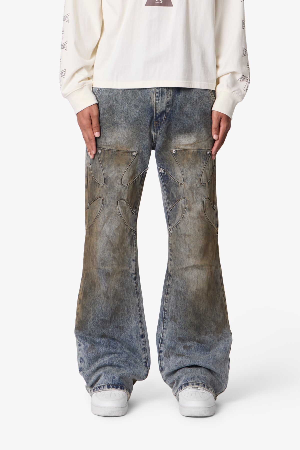 OIL STAIN IRON CROSS DENIM
