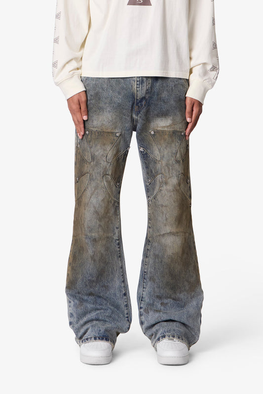 OIL STAIN IRON CROSS DENIM
