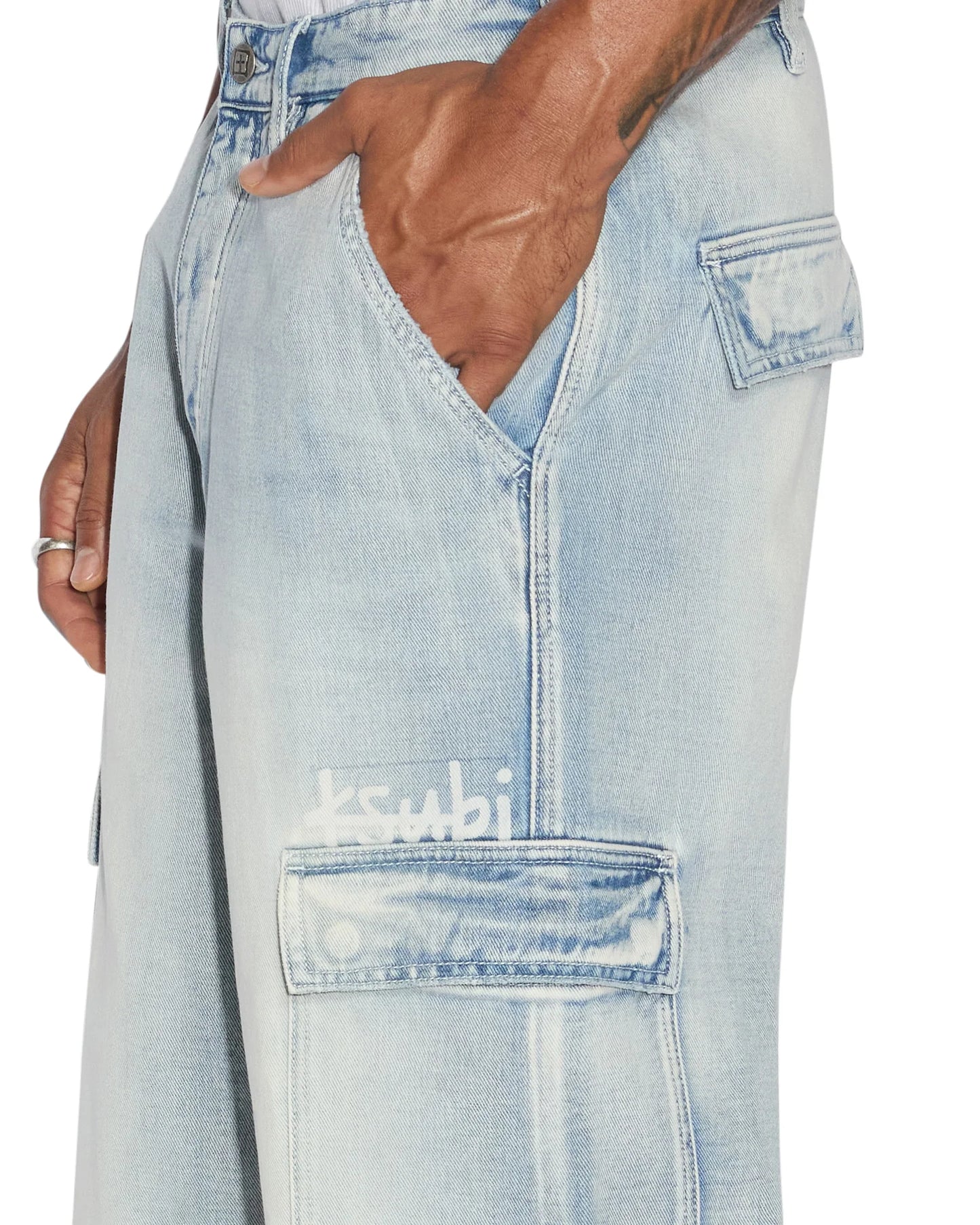riot cargo pant blue ice