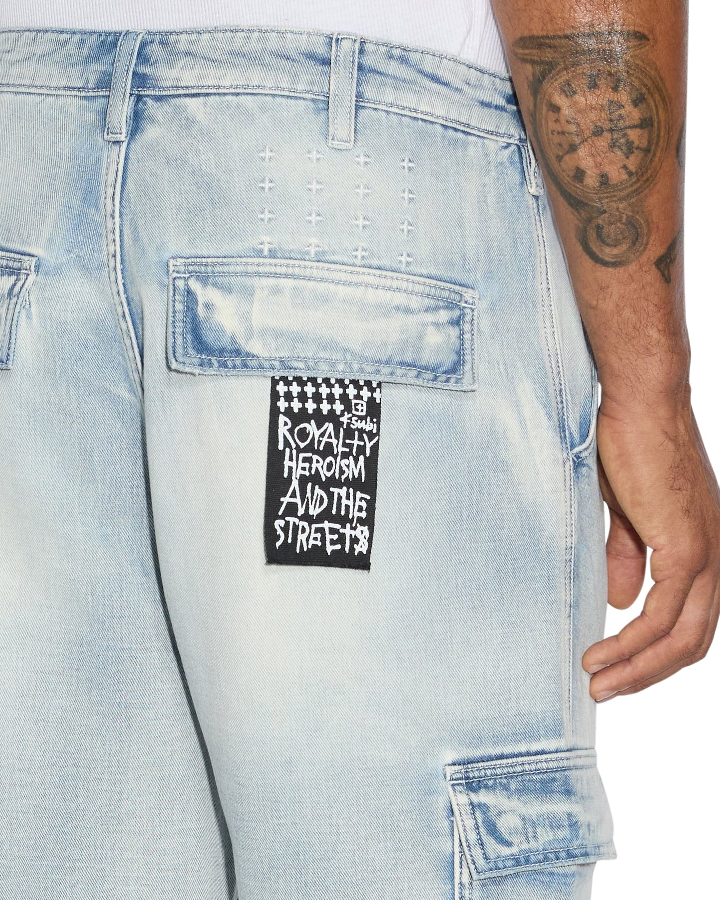 riot cargo pant blue ice