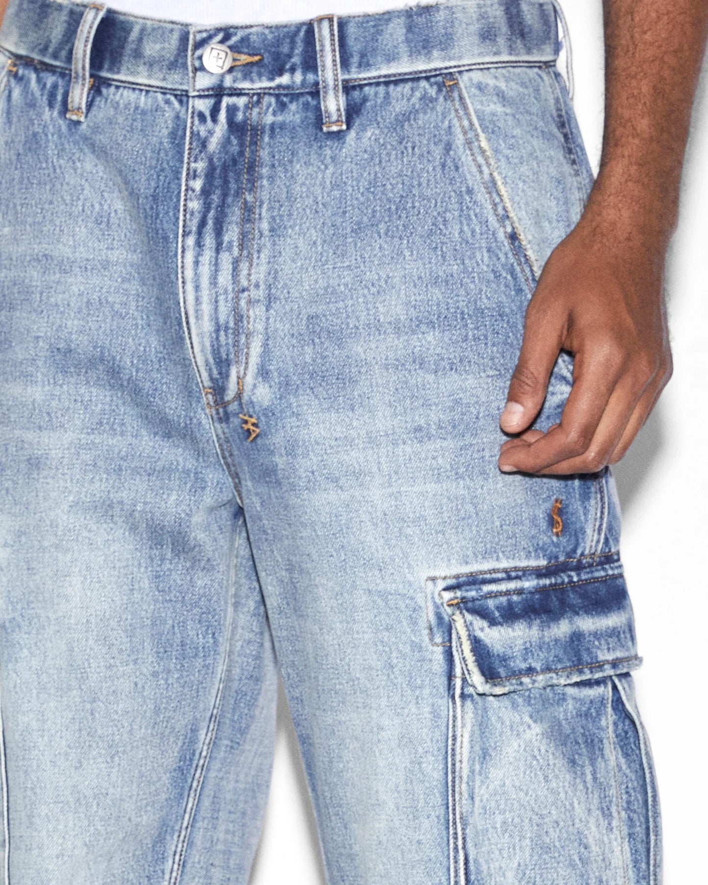 riot cargo pant punk blue