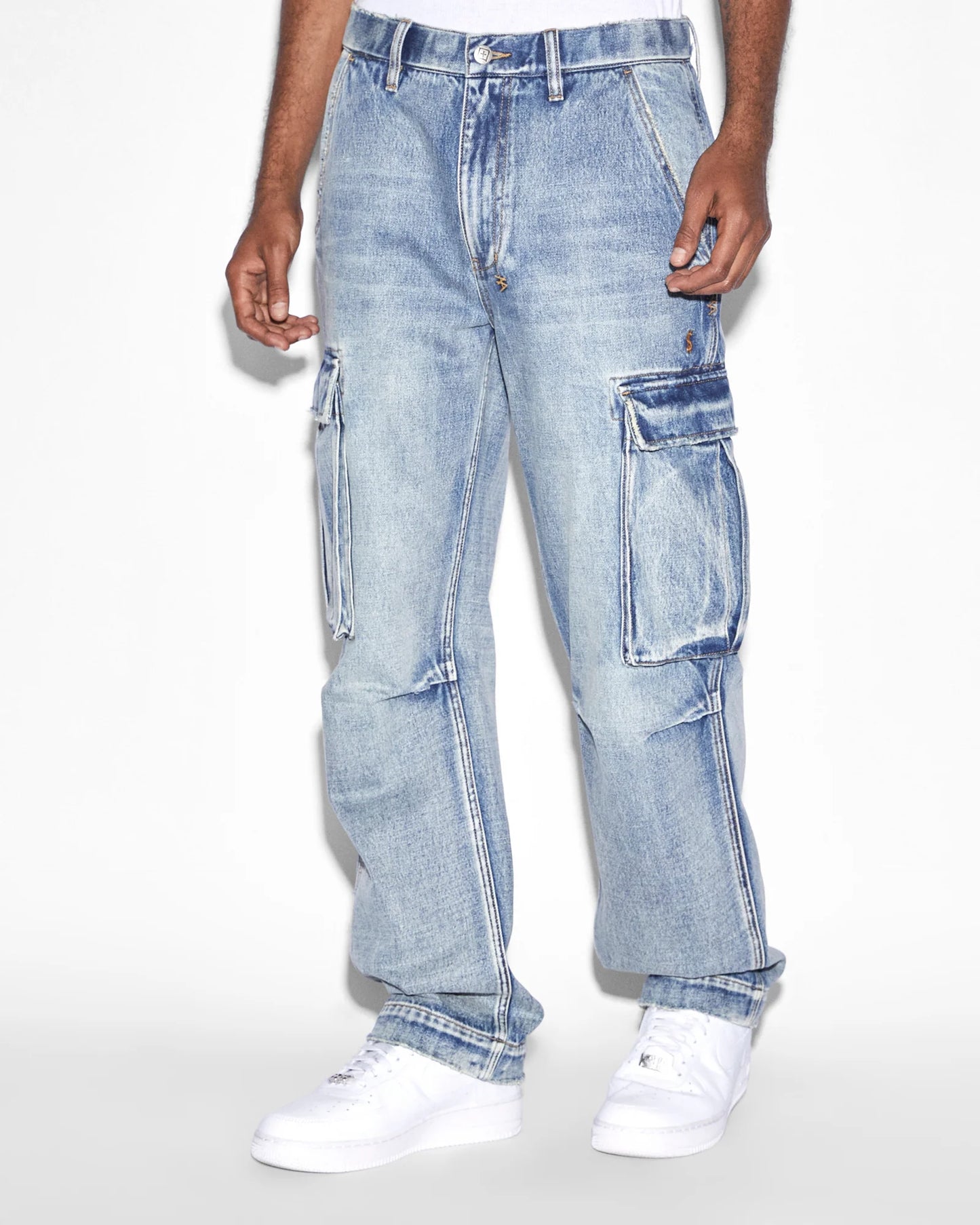 riot cargo pant punk blue