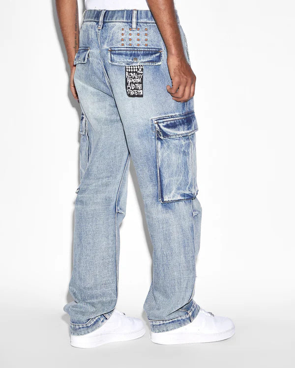 riot cargo pant punk blue
