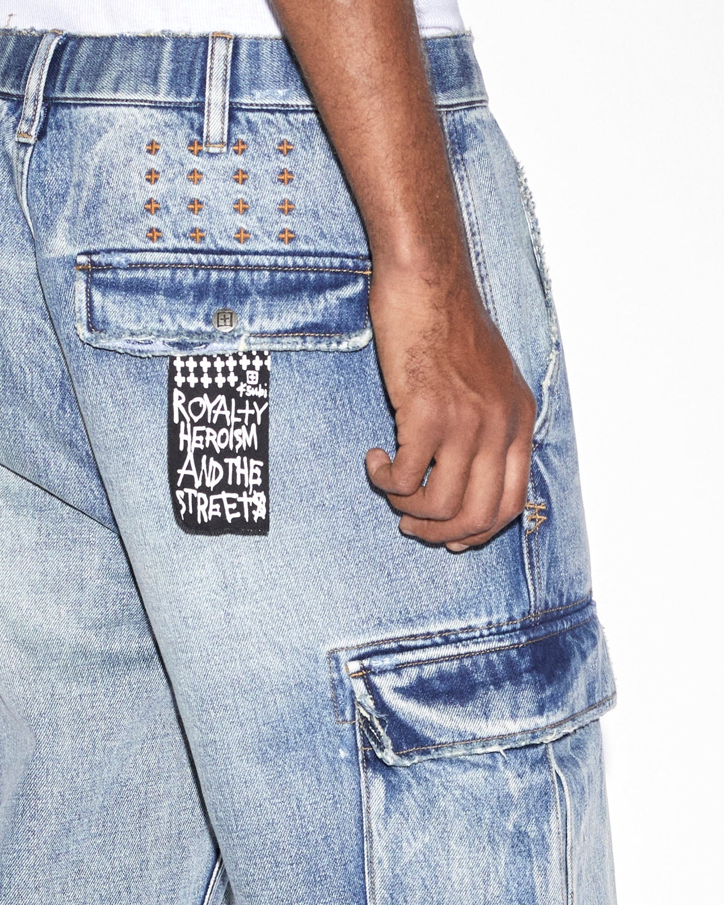 riot cargo pant punk blue