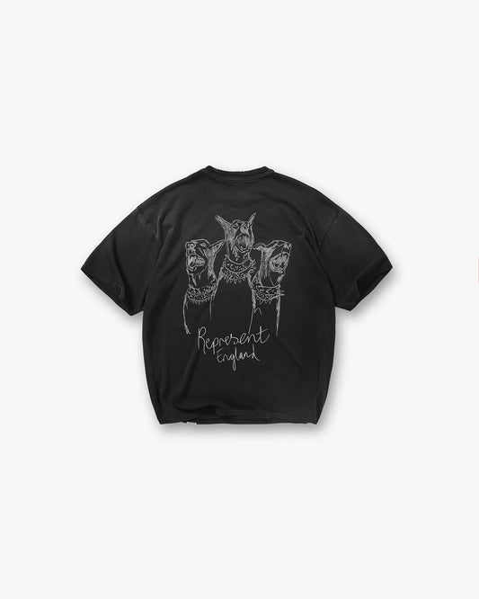 Aged Black Hand Drawn Thoroughbred T-Shirt