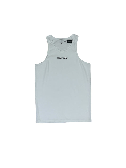 Embroidery Logo Tank Top - White