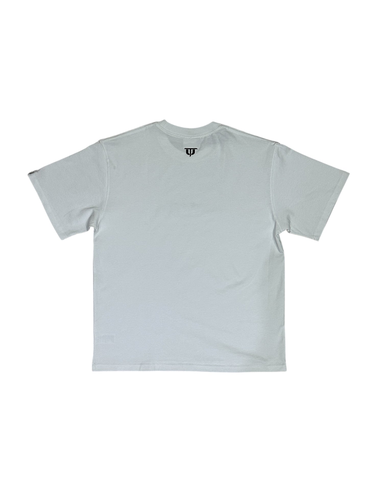 Graffiti Puff Logo Print T-Shirt - White
