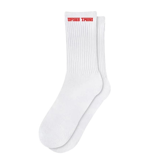 Summit Comfort Ribbed Socks - White/Red