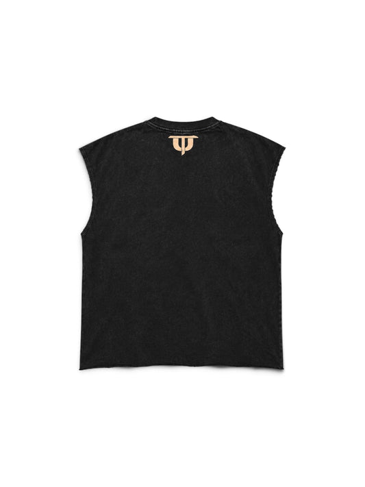 Cherub Graphic Muscle Tank - Washed Black