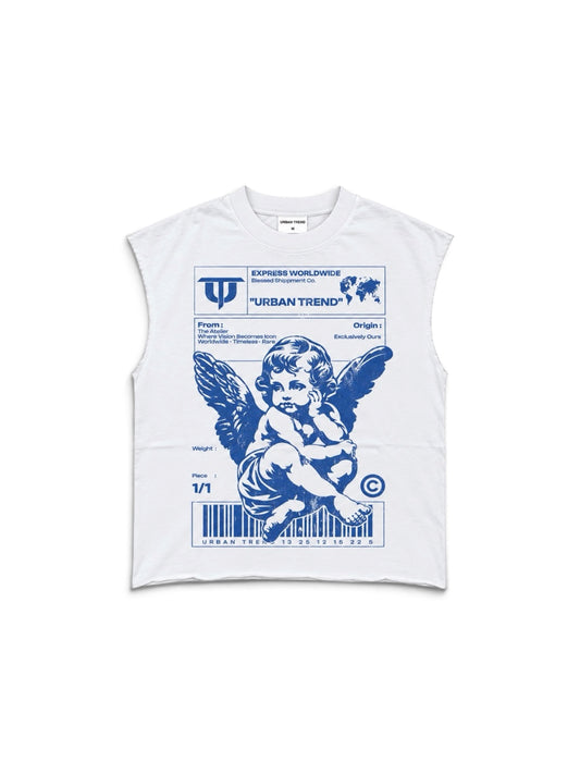 Cherub Graphic Muscle Tank - White