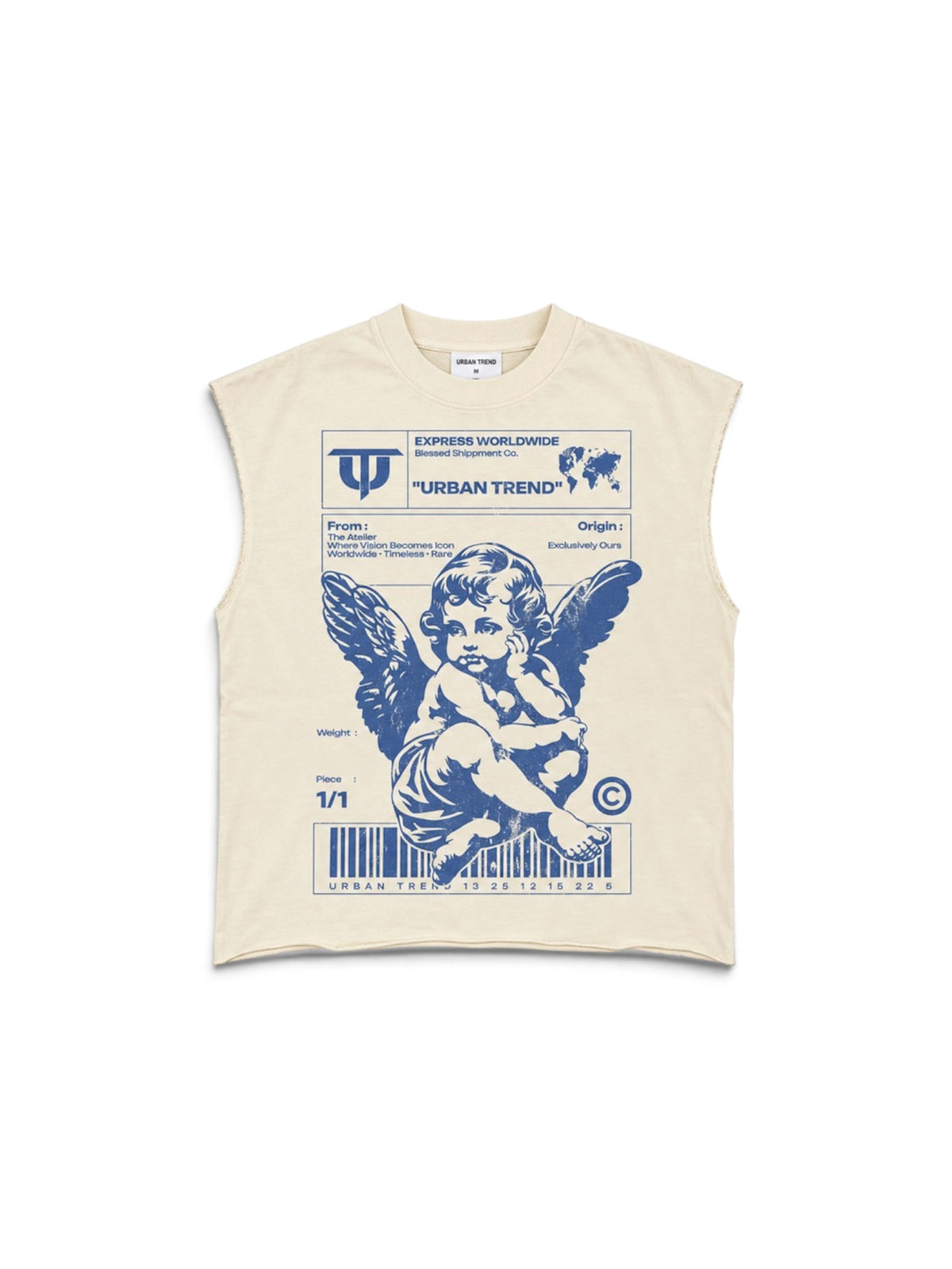 Cherub Graphic Muscle Tank - Beige