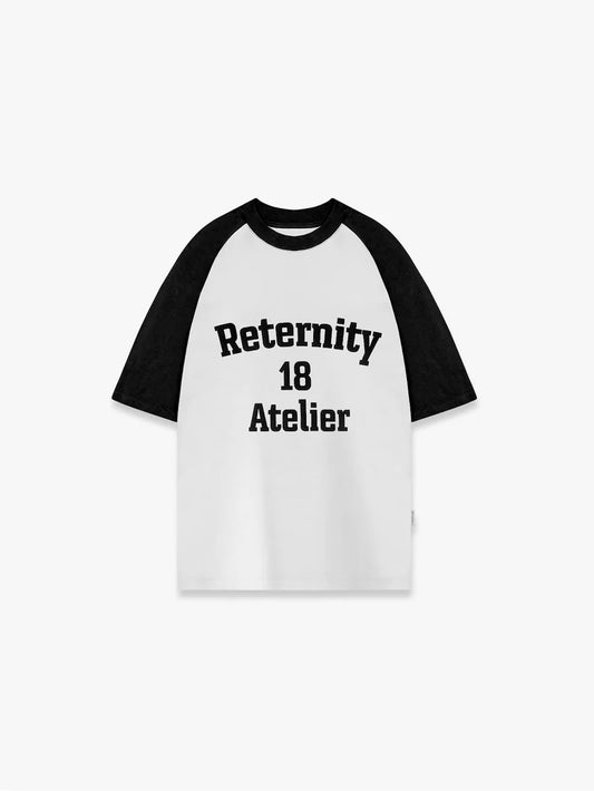 RAGLAN T-SHIRT ATELIER 18 - WHITE/BLACK