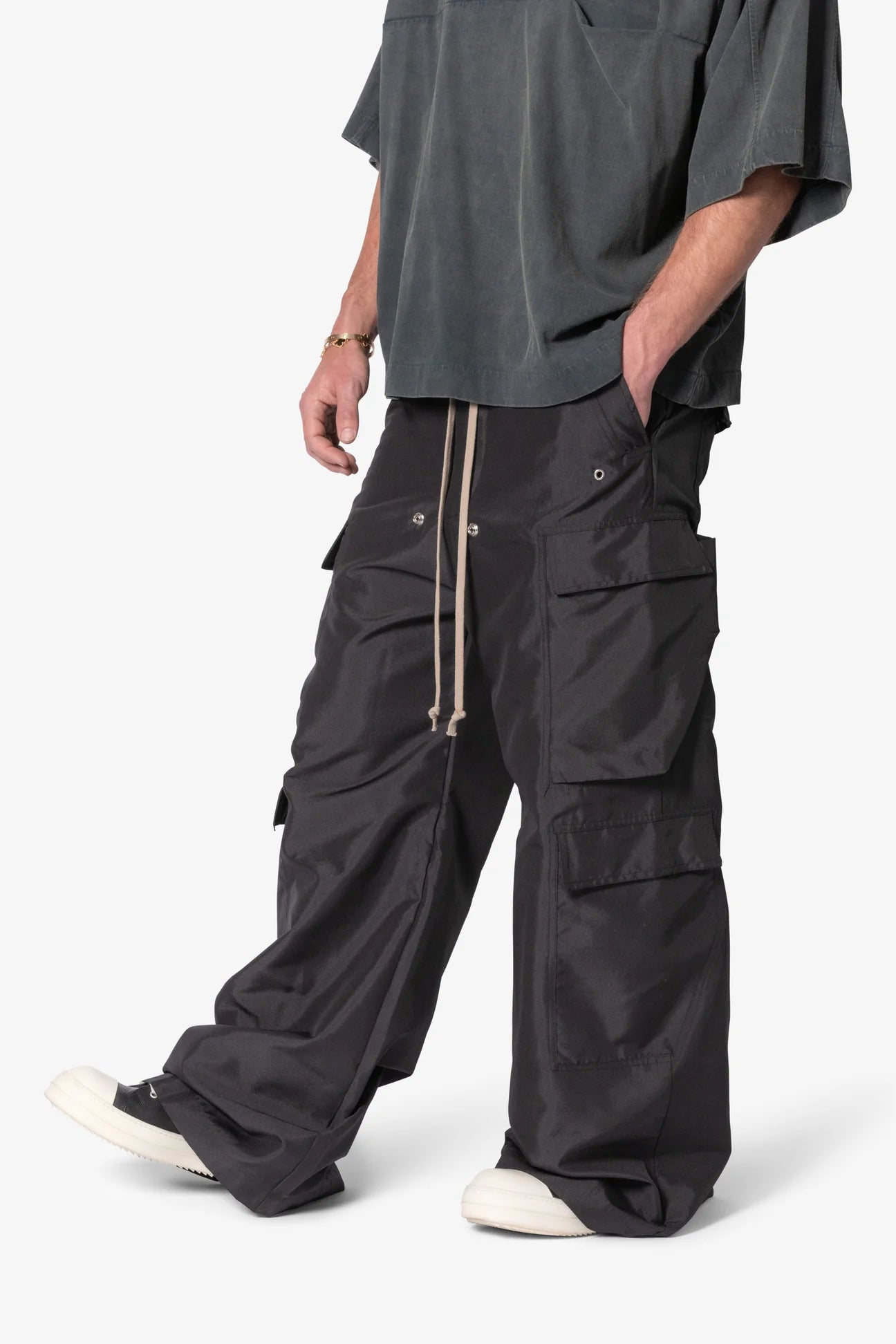 RAVE DOUBLE CARGO PANTS - BLACK