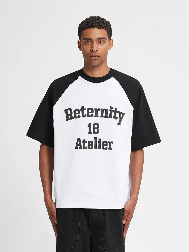 RAGLAN T-SHIRT ATELIER 18 - WHITE/BLACK