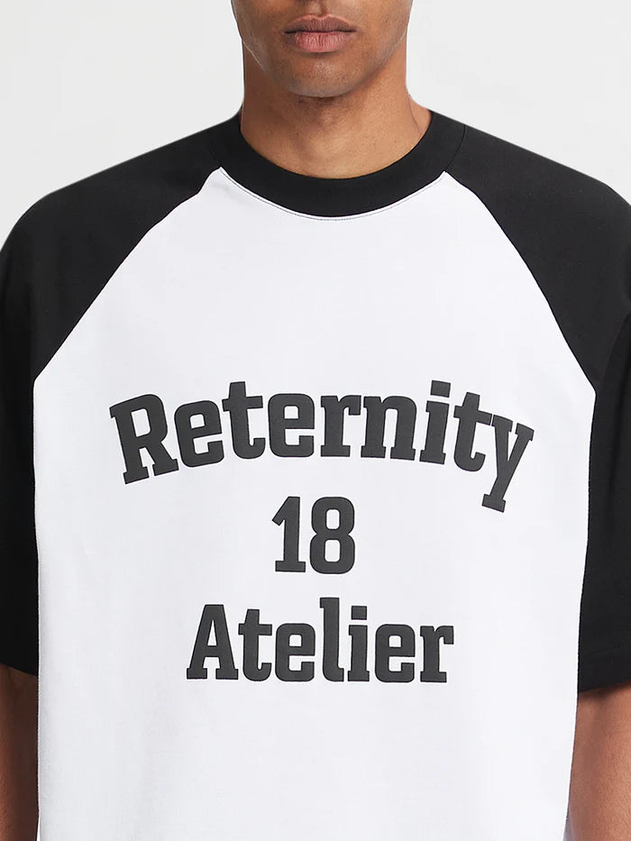 RAGLAN T-SHIRT ATELIER 18 - WHITE/BLACK