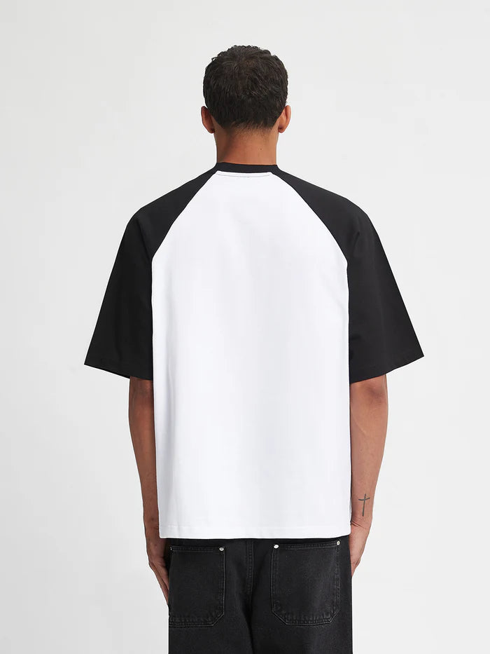 RAGLAN T-SHIRT ATELIER 18 - WHITE/BLACK