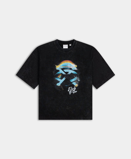 Washed Black Shield Helmet SS T-Shirt