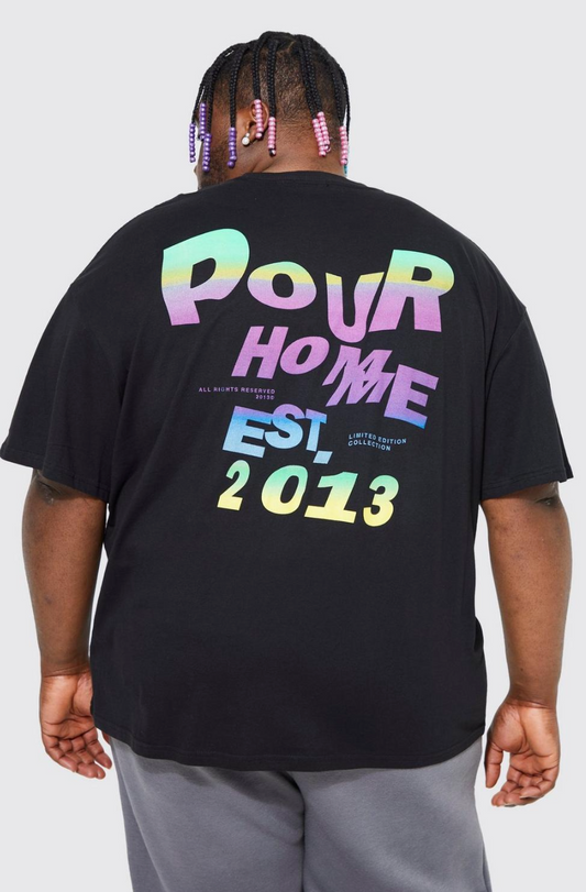 PLUS OVERSIZED OMBRE POUR HOMME T-SHIRT