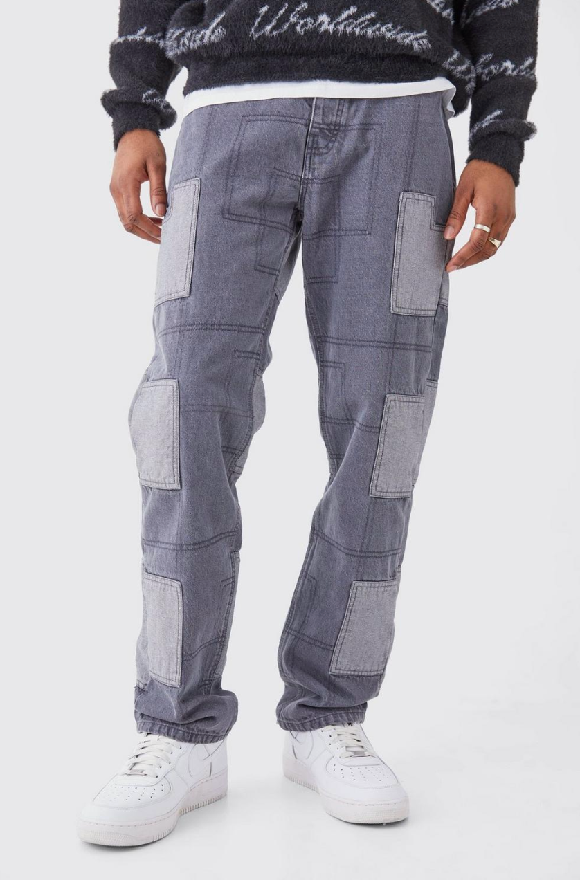 TALL RELAXED RIGID PATCHWORK JEANS