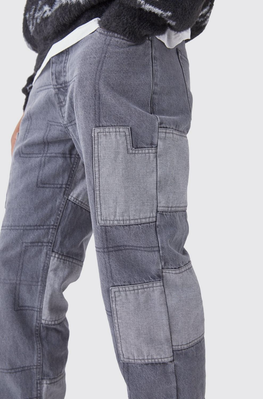 TALL RELAXED RIGID PATCHWORK JEANS