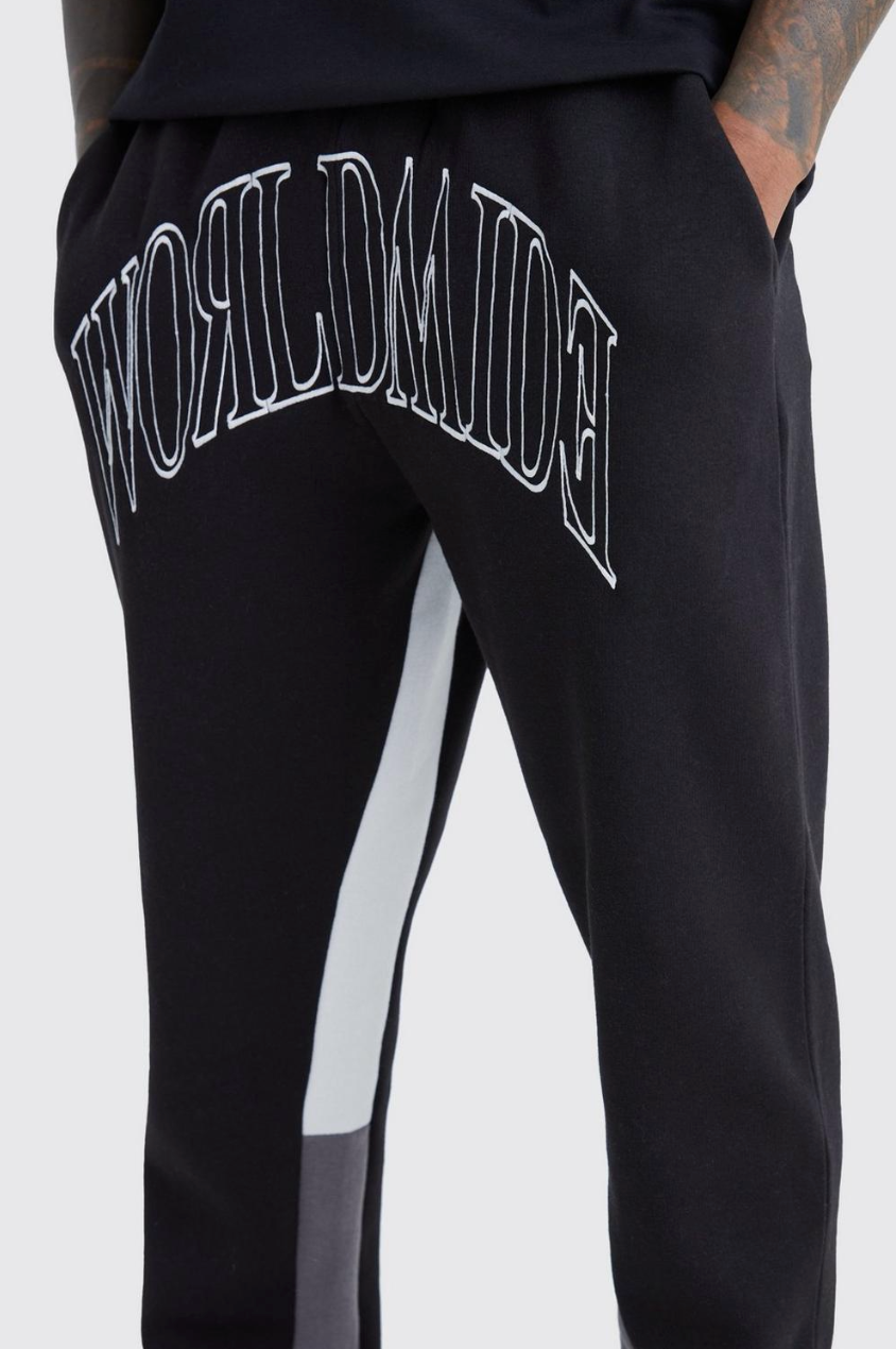 WORLDWIDE CONTRAST STITCH GUSSET SWEATPANTS