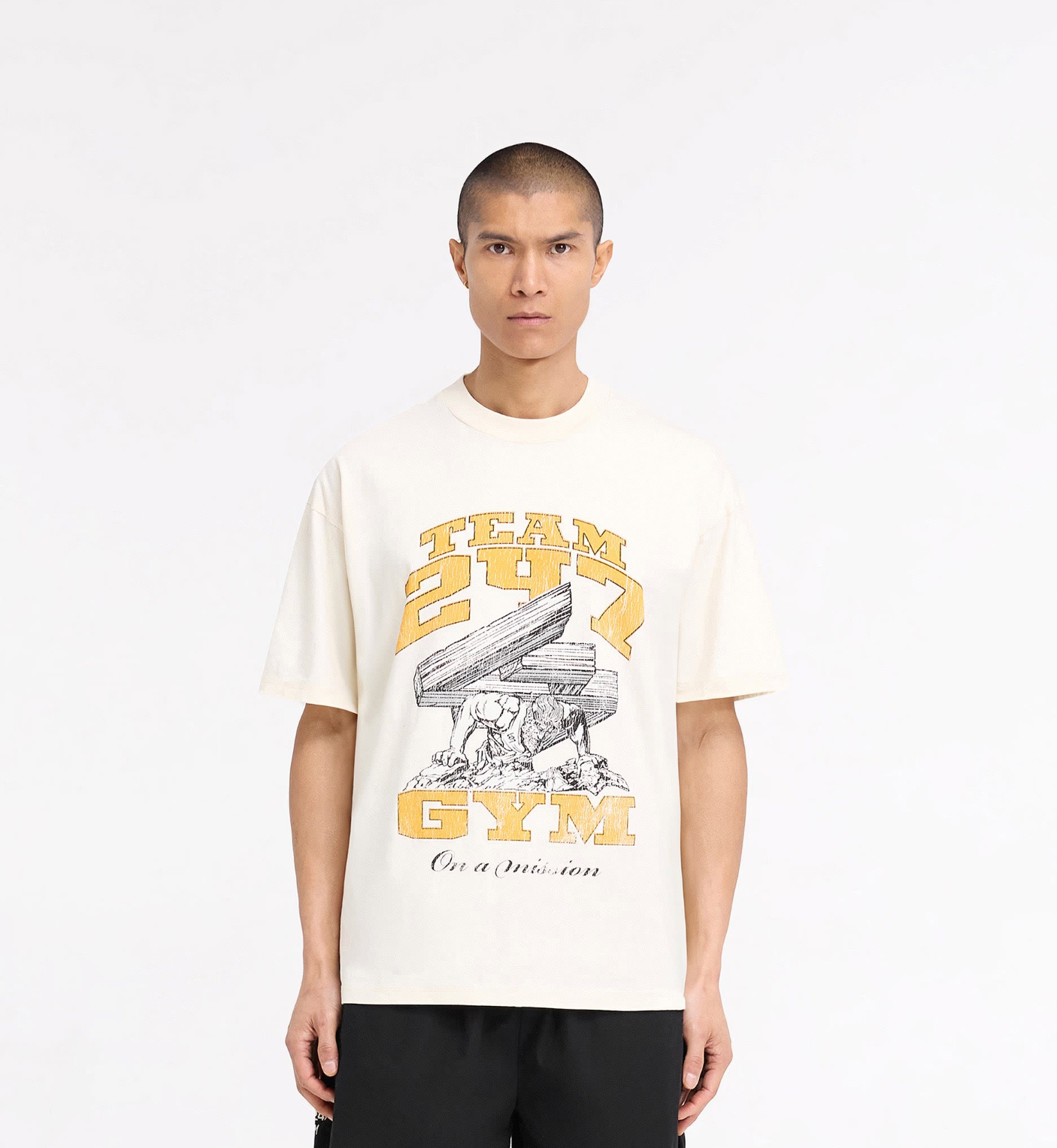 247 ON HIS SHOULDERS T-SHIRT - ANTIQUE WHITE