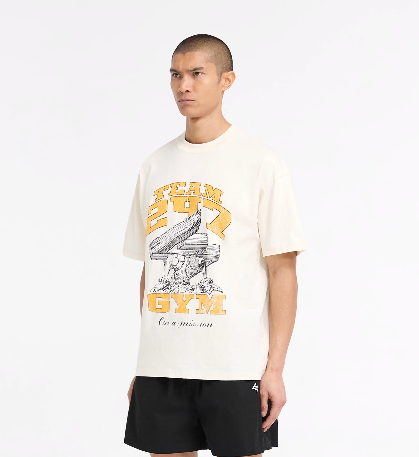 247 ON HIS SHOULDERS T-SHIRT - ANTIQUE WHITE