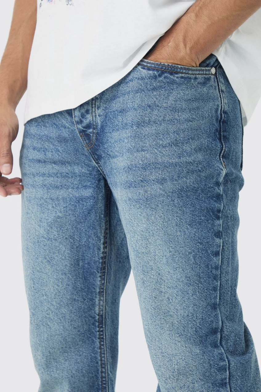 Relaxed Rigid Flare Jean In Vintage Blue