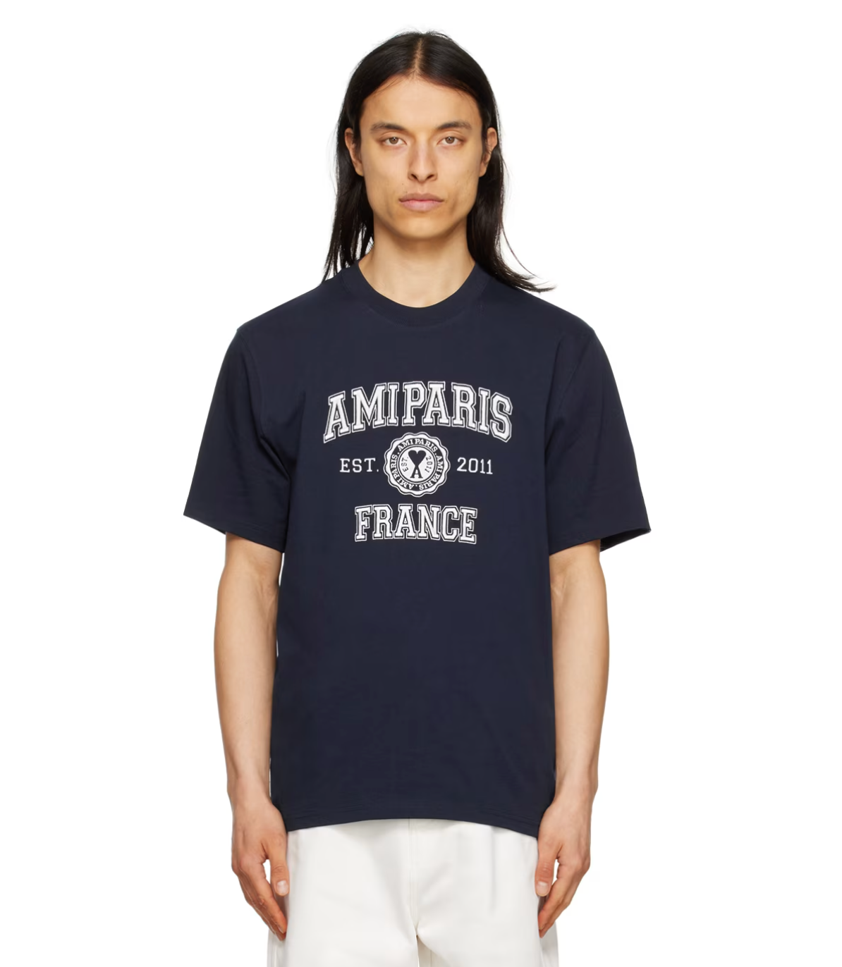 Navy 'Ami Paris France' T-Shirt