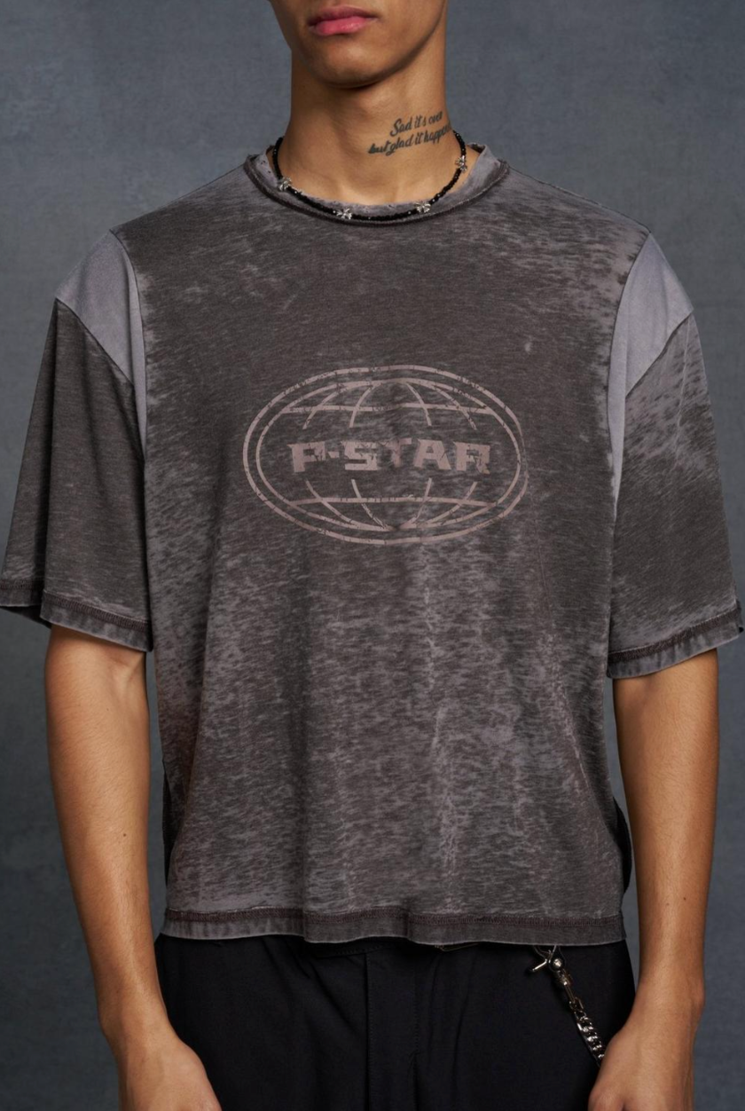 P-Star Oversized Boxy Soft Touch P-Star Burnout T-Shirt