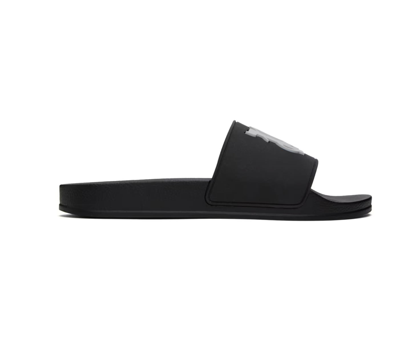 Black Monogram Pool Slides