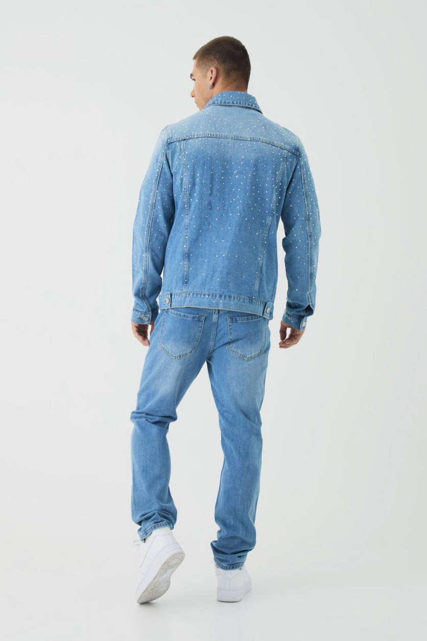 Regular Rhinestone Jean Jacket