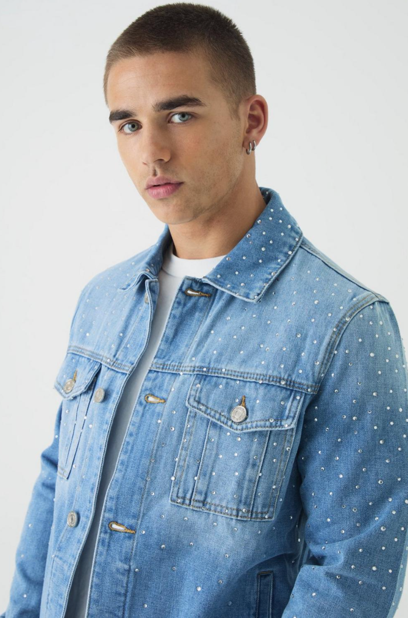 Regular Rhinestone Jean Jacket