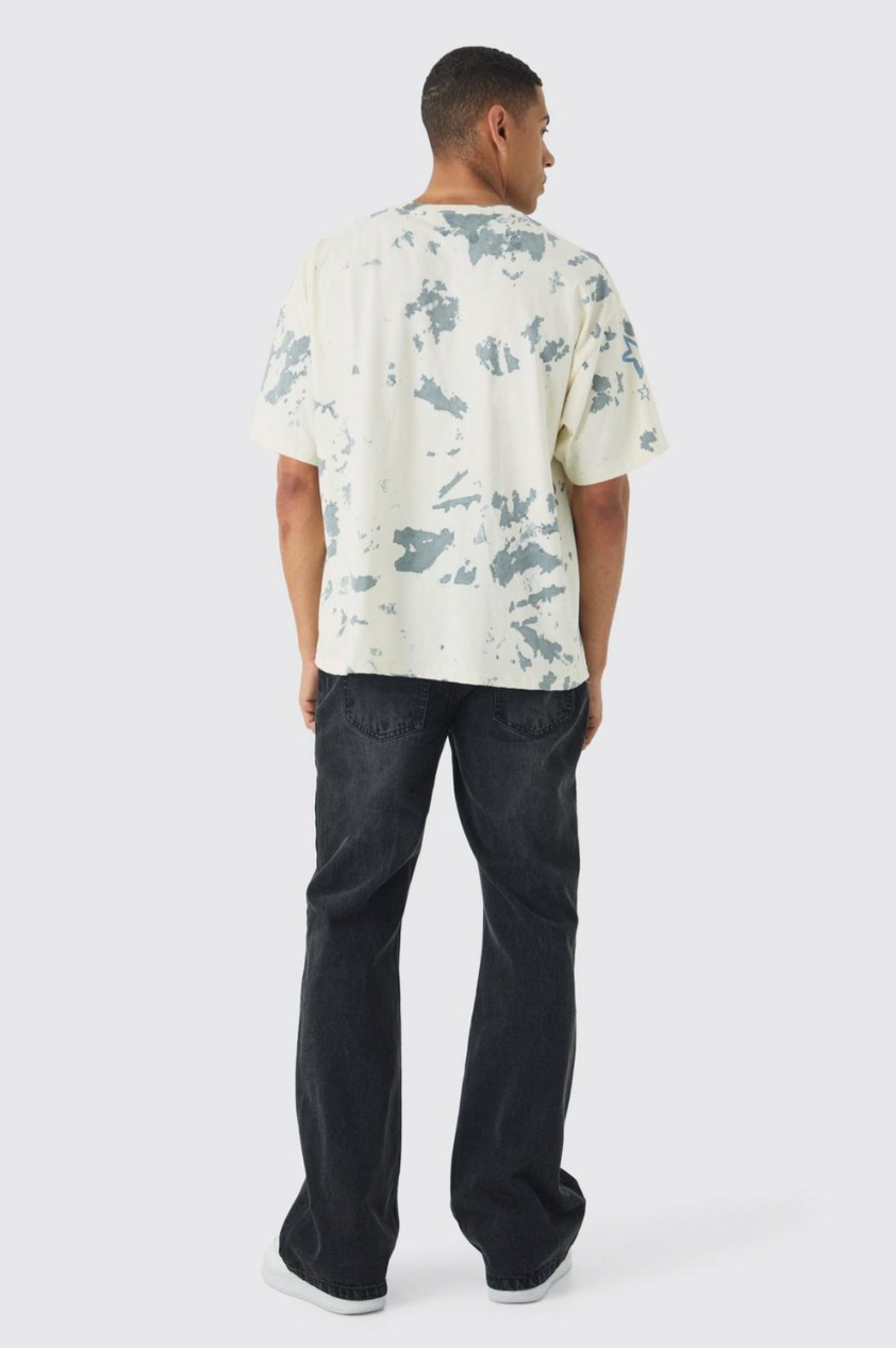 Relaxed Rigid Flare Jean In Charcoal