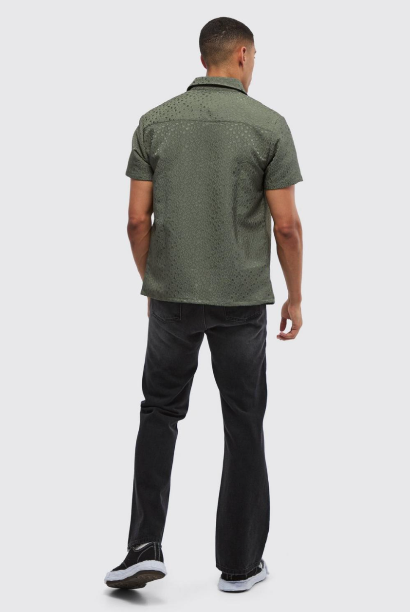 Regular Fit Leopard Jacquard Shirt