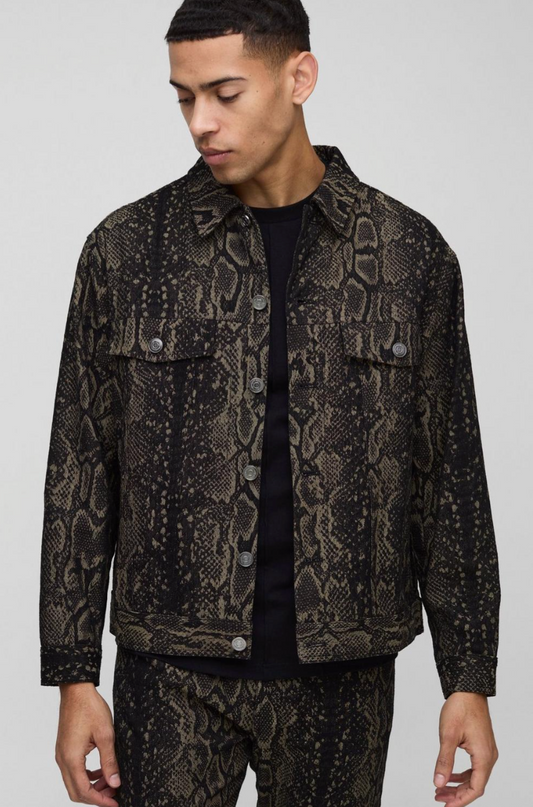 Regular Fit Croc Denim Jacket