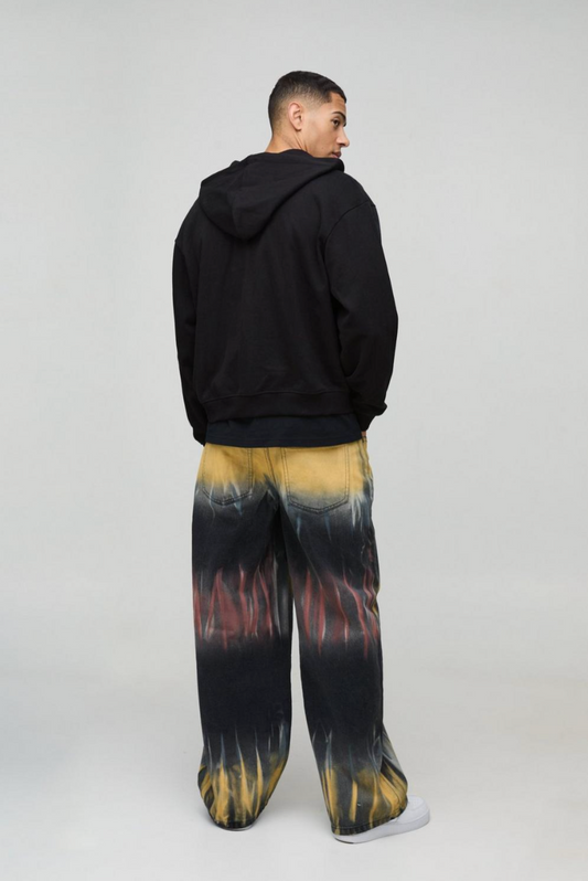 Baggy Rigid Tie Dye Denim Jeans
