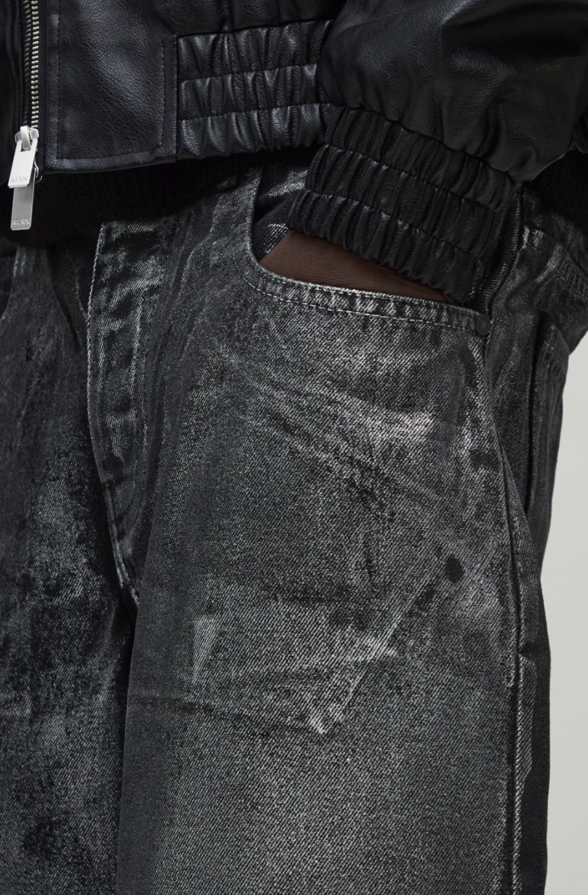 Super Baggy Metallic Denim Jeans