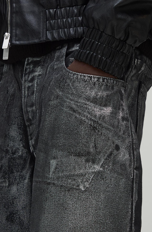 Super Baggy Metallic Denim Jeans