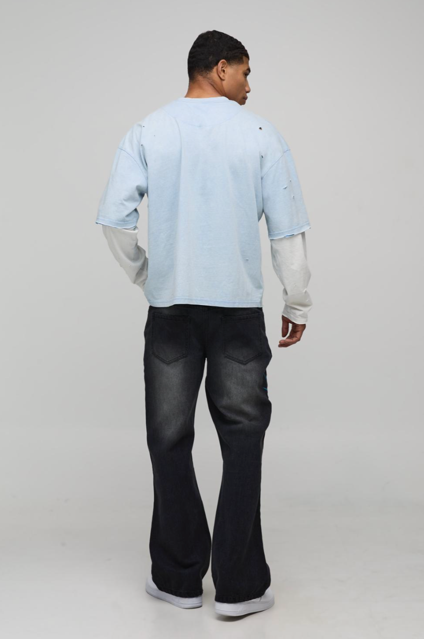 Straight Flare Official Embroidered Jeans