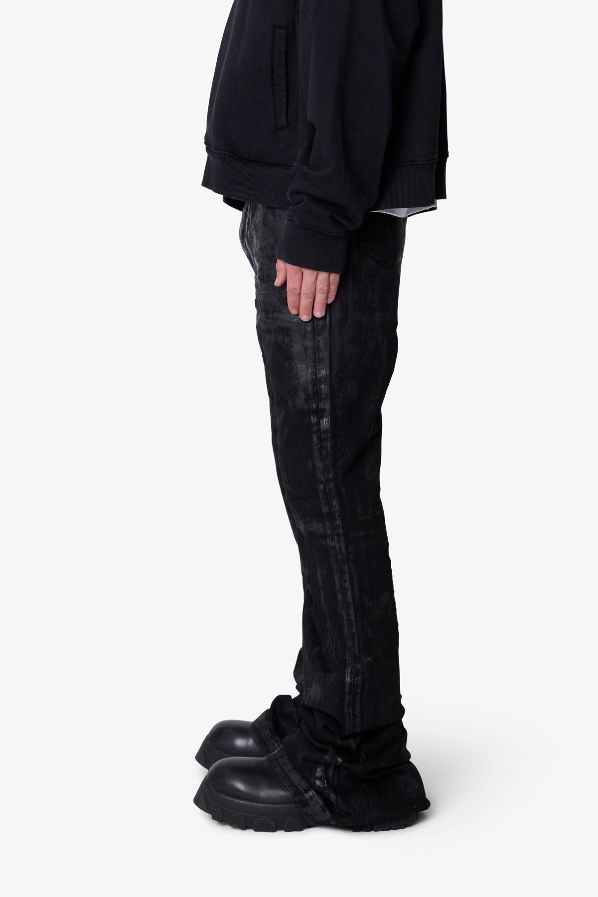 SUPER STACKED DENIM - WAXED BLACK